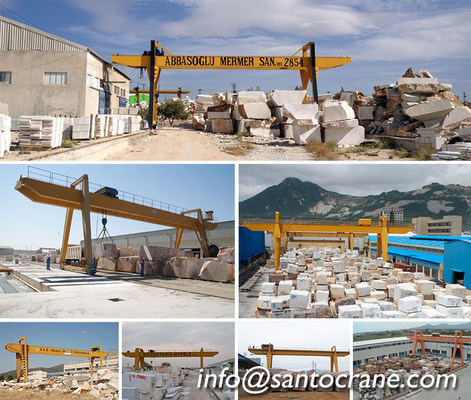 doppie gru a cavalletto resistenti della trave 80ton per il sollevamento di pietra di marmo e del granito