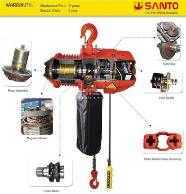 Gancio su misura di HHBD 2 Ton Electric Chain Hoist With/carrello motorizzato