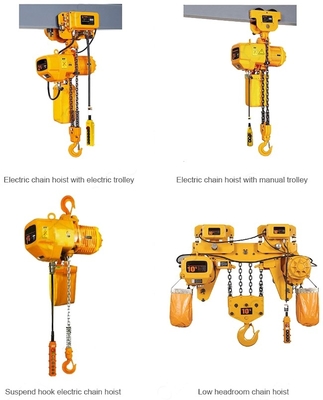 3,2 paranco a catena di Ton Workshop Yellow Collor Electric con il carrello del motore