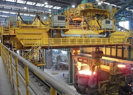 Gru sopraelevata 75ton della fine nastro della gru a ponte della doppia trave metallurgica della siviera dell'acciaieria