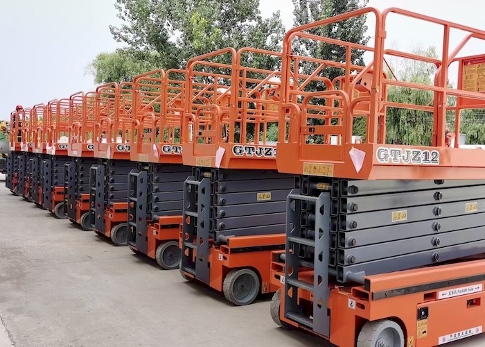 piattaforma di lavoro aereo mobile elettrica automotrice dell'ascensore 300kg di forbici di altezza di 14m - di 8m
